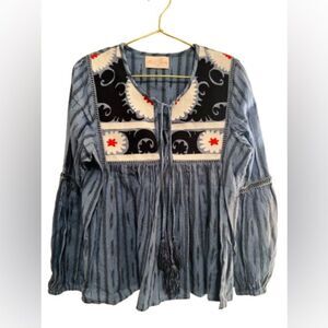 Miss June Paris Embroidered Blouse